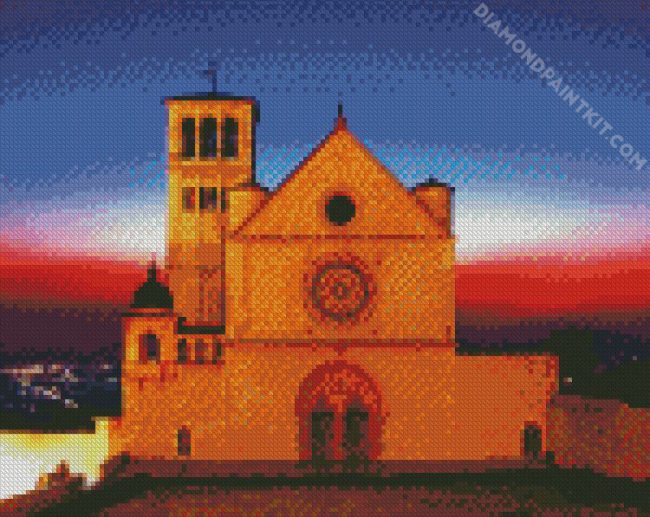 Basilica Of San Francesco Assisi Sunset Colors diamond painting