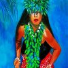 Hawaiian Girl Wearing Lei diamond painting