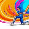 Illustration Cricket Player diamond painting