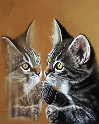 Kitten Reflection diamond painting