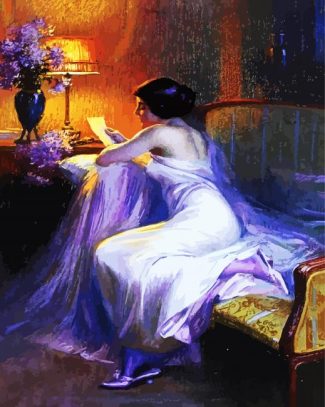 Lady Reading Letter diamond painting