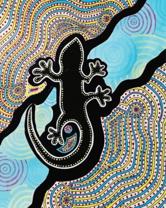 Lizard Aboriginal Art diamond painting