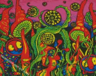 Magical Psychedelic Mushrooms diamond painting