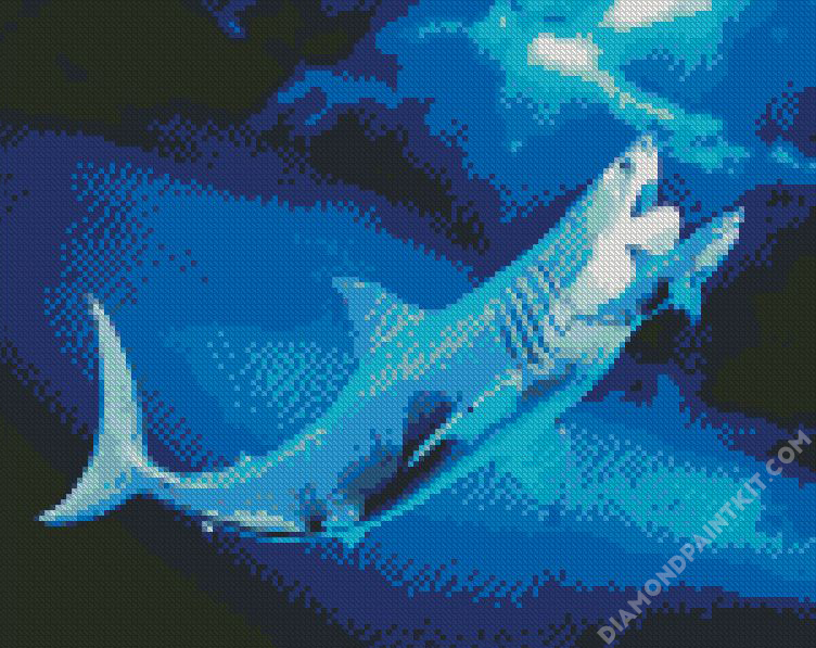 Megalodon Shark Fish - 5D Diamond Painting - DiamondPaintKit.com