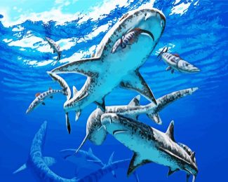 Megalodon Sharks diamond painting