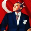 Mustafa Kemal Ataturk And Flag Of Turkey diamond painting