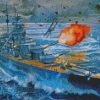 Navy Battleship diamond painting
