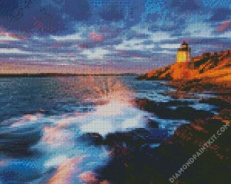 Newport Castle Hill Lighthouse diamond painting