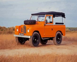 Orange Vintage Land Rover diamond painting