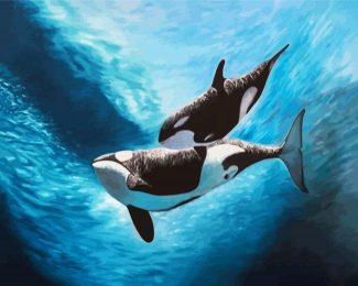 Orca Underwater diamond painting