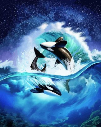 Orca Wave diamond painting