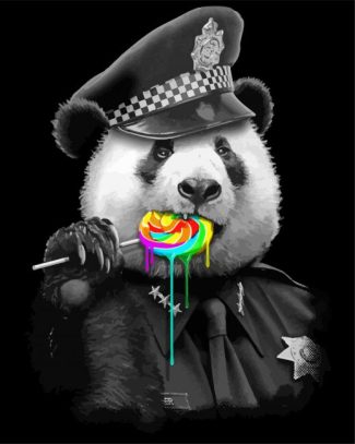 Panda Eating Lollipop diamond painting