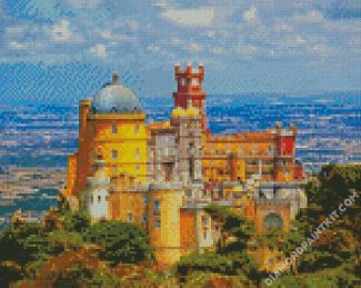 Park And National Palace Of Pena Sintra Building diamond painting