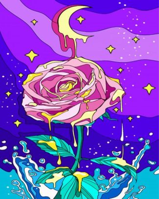 Psychedelic Rose diamond painting