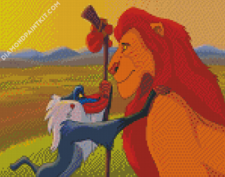 Rafiki And Mufasa Lion king diamond painting