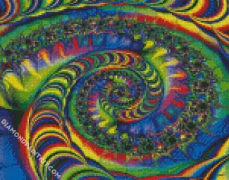 Rainbow Fractal Spiral diamond painting
