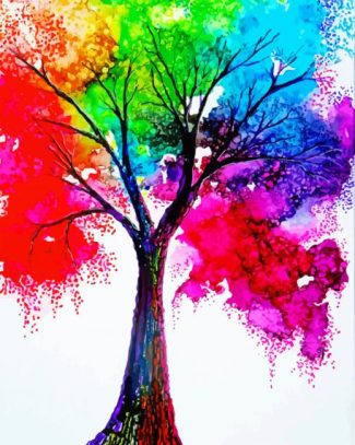 Colorful Rainbow Tree Art - 5D Diamond Painting 