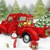 Red Christmas Truck Diamond painting