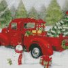 Red Christmas Truck diamond painting