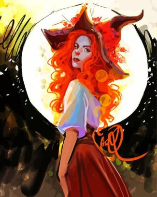 Redhead Witch diamond painting