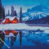 Rustic Cabin In The Snowy Mountains diamond painting
