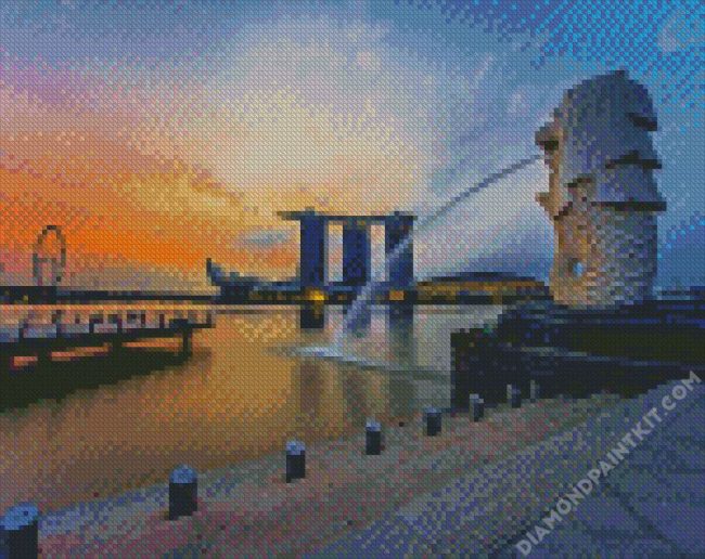 Singapore Merlion Park diamond painting