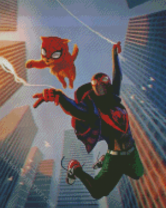 Spider Cat And Spiderman diamond painting