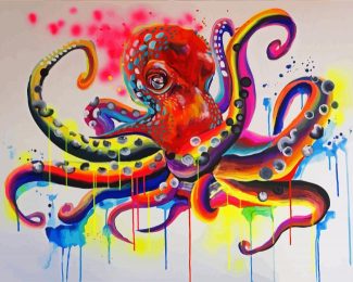 Splatter Colorful Octopus diamond painting