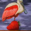 Spoonbill And Strawberry diamond painting