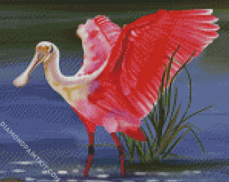 Spoonbill Pink Bird diamond painting
