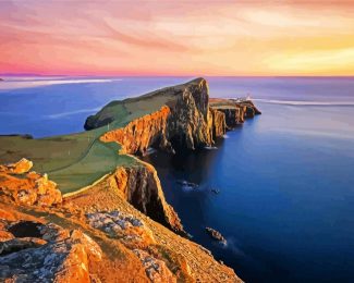Sunset At Shetland Islands diamond painting