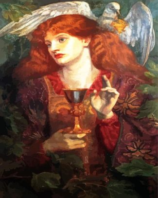 The Damsel Of The Sanct Grael Or Holy Grail By Rossetti diamond painting