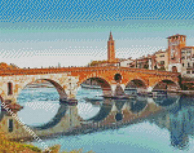 Verona Italy Ponte Pietra diamond painting