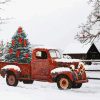 Vintage Christmas Truck Diamond painting
