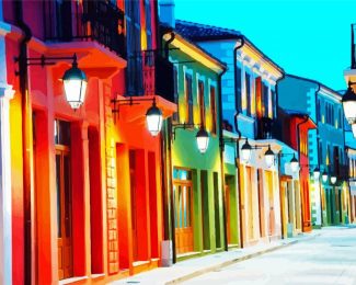 Vlore Albania Colorful Buildings diamond painting