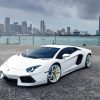 White Lamborghini Aventador diamond painting