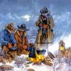 Winter Cowboys Campfire Diamond painting