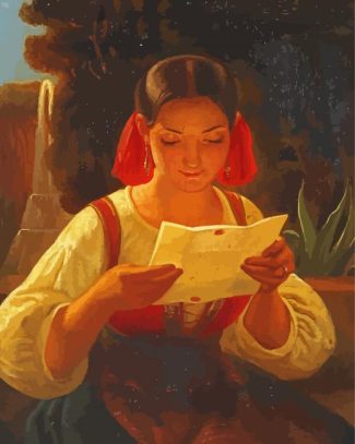 Woman Reading A Letter diamond painting