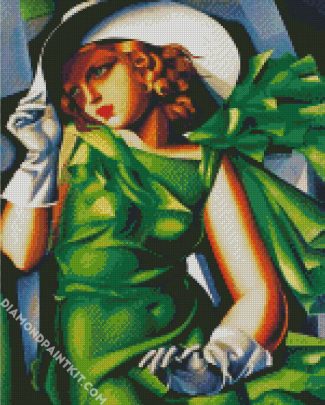 Young Lady With Gloves Lempicka diamond painting