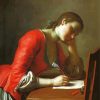 Young Woman Writing Letter diamond painting
