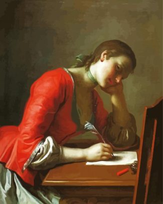 Young Woman Writing Letter diamond painting