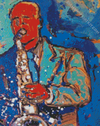 Abstract Saxophone Man diamond painting
