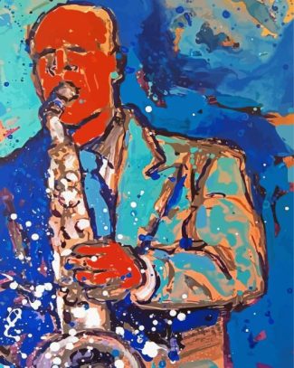 Abstract Saxophone Man diamond painting
