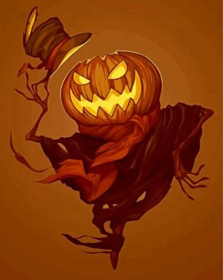 Aesthetic Pumpkin Head Scarecrow diamond painting