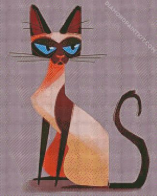 Aesthetic Siamese Cat Art diamond painting