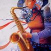 Artistic Saxophone Lady diamond painting