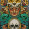 aztec skull woman diamond painting