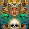 aztec skull woman diamond painting