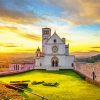 Basilica Of San Francesco Assisi Italy At Sunset diamond painting