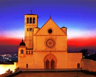 Basilica Of San Francesco Assisi Sunset Colors diamond painting